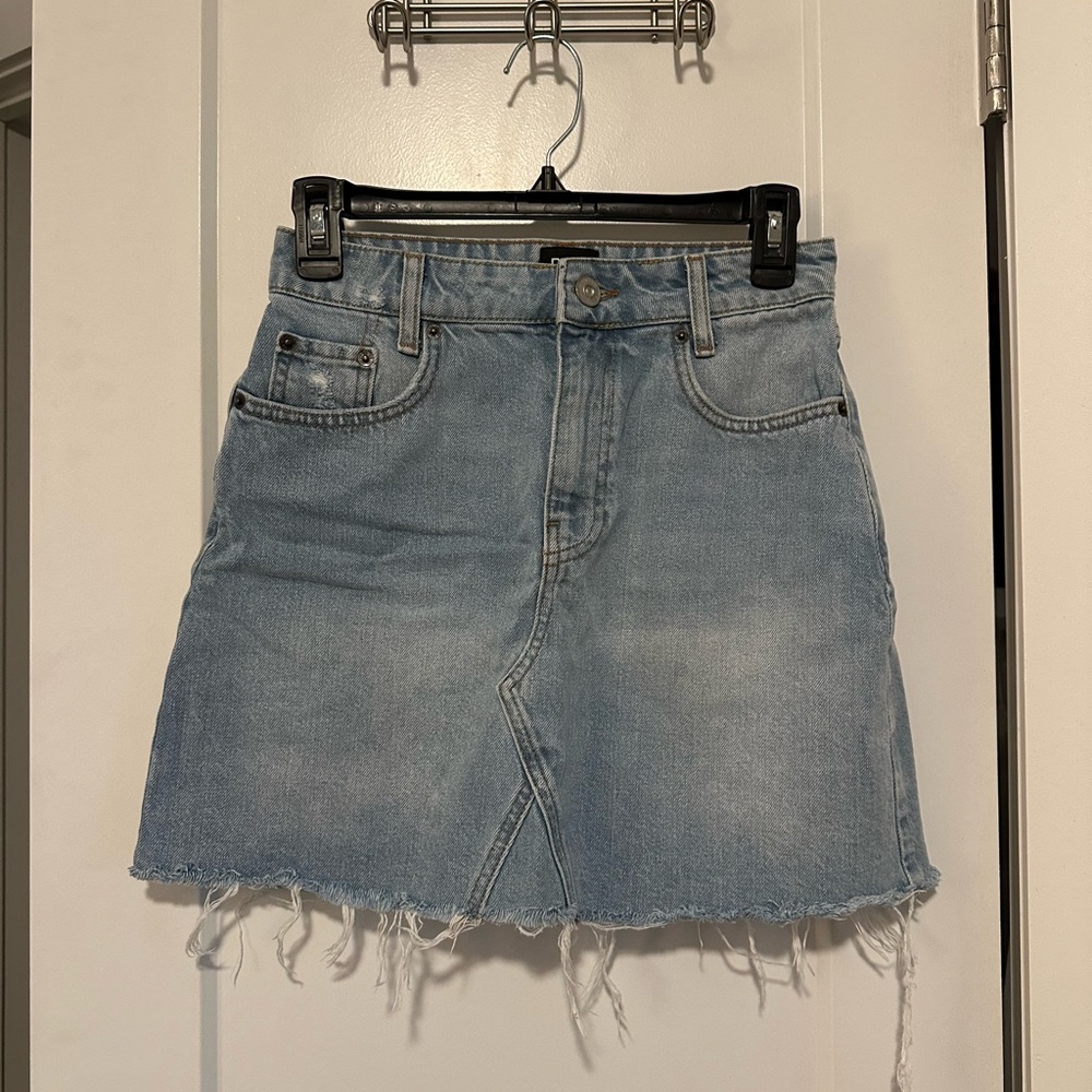 BDG Light Blue Denim A-Line Skirt